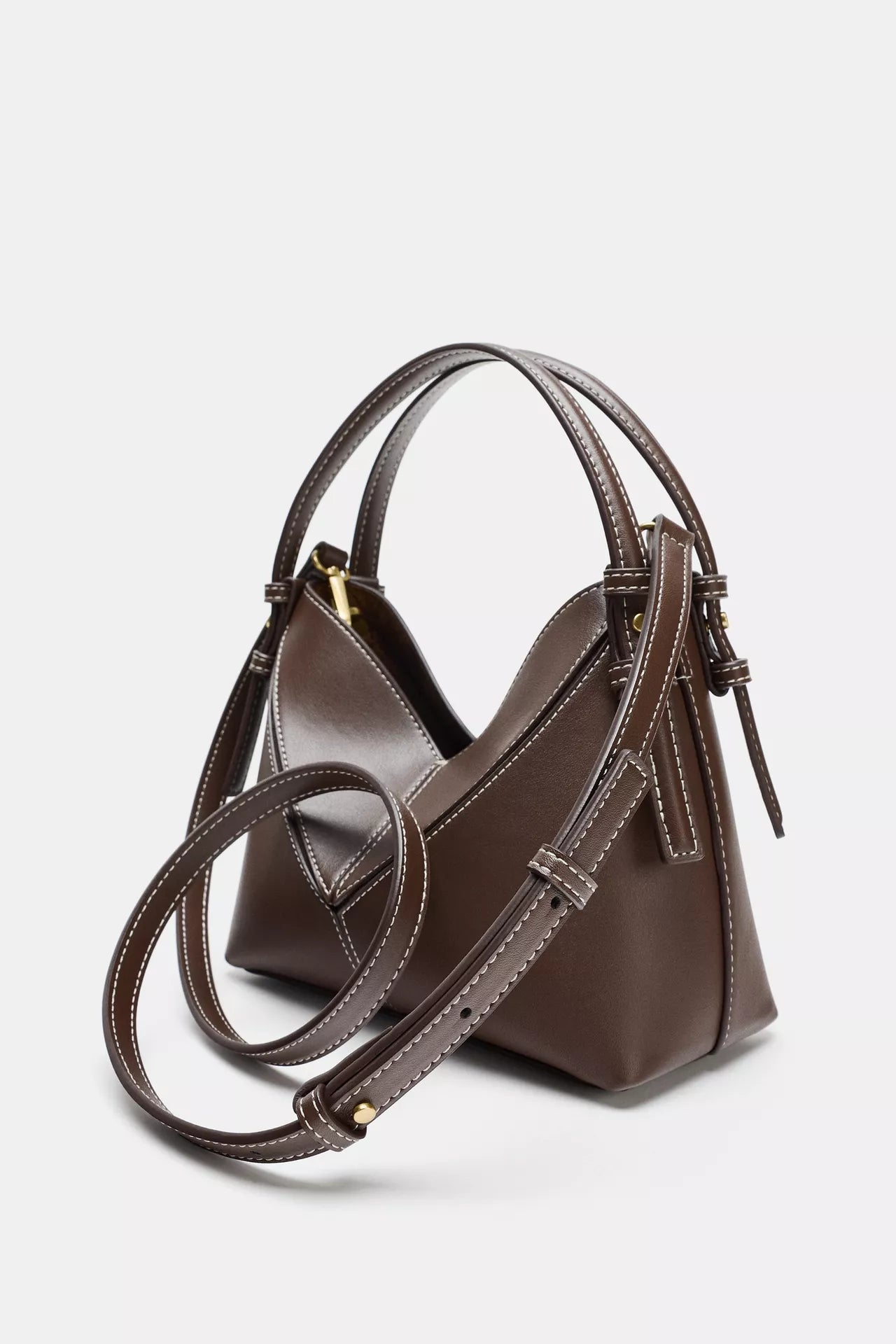 ZARA MINI BUCKET BAG WITH TOPSTITCHING