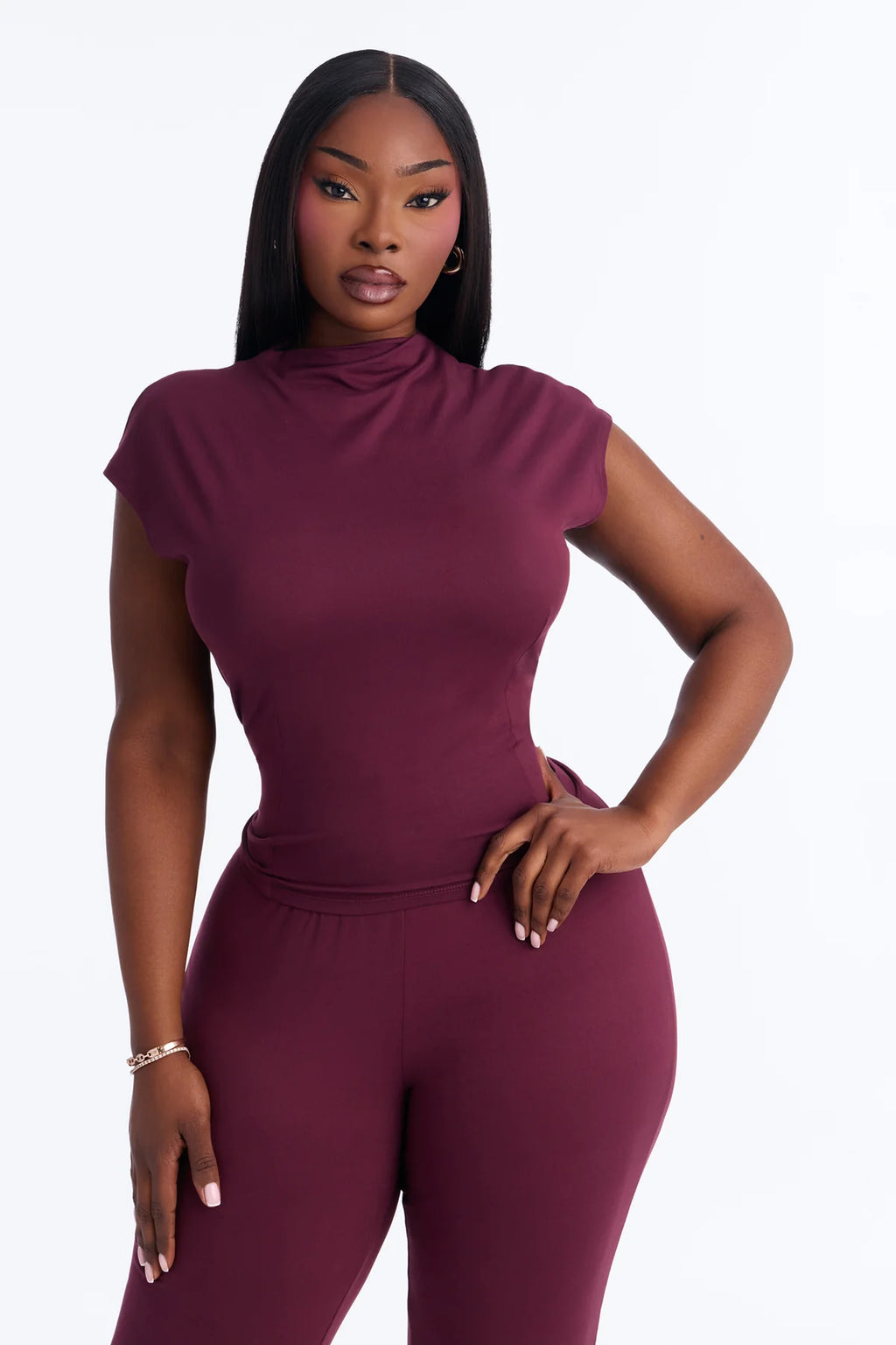 Carly Mock Neck Capri Set