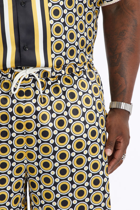 Relaxed Coded Luxe Short - Yellow/combo