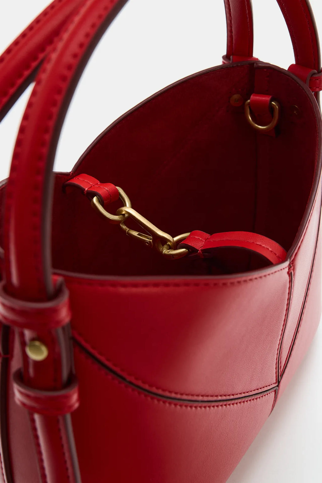 ZARA MINI BUCKET BAG WITH TOPSTITCHING