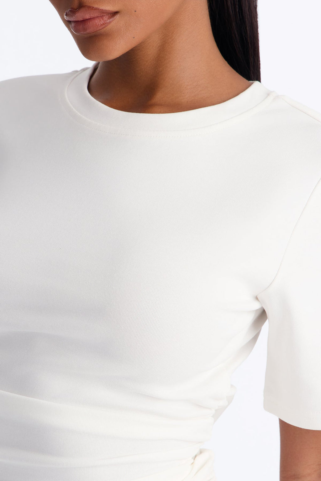 Elaine Ruched Short Sleeve Mini Dress