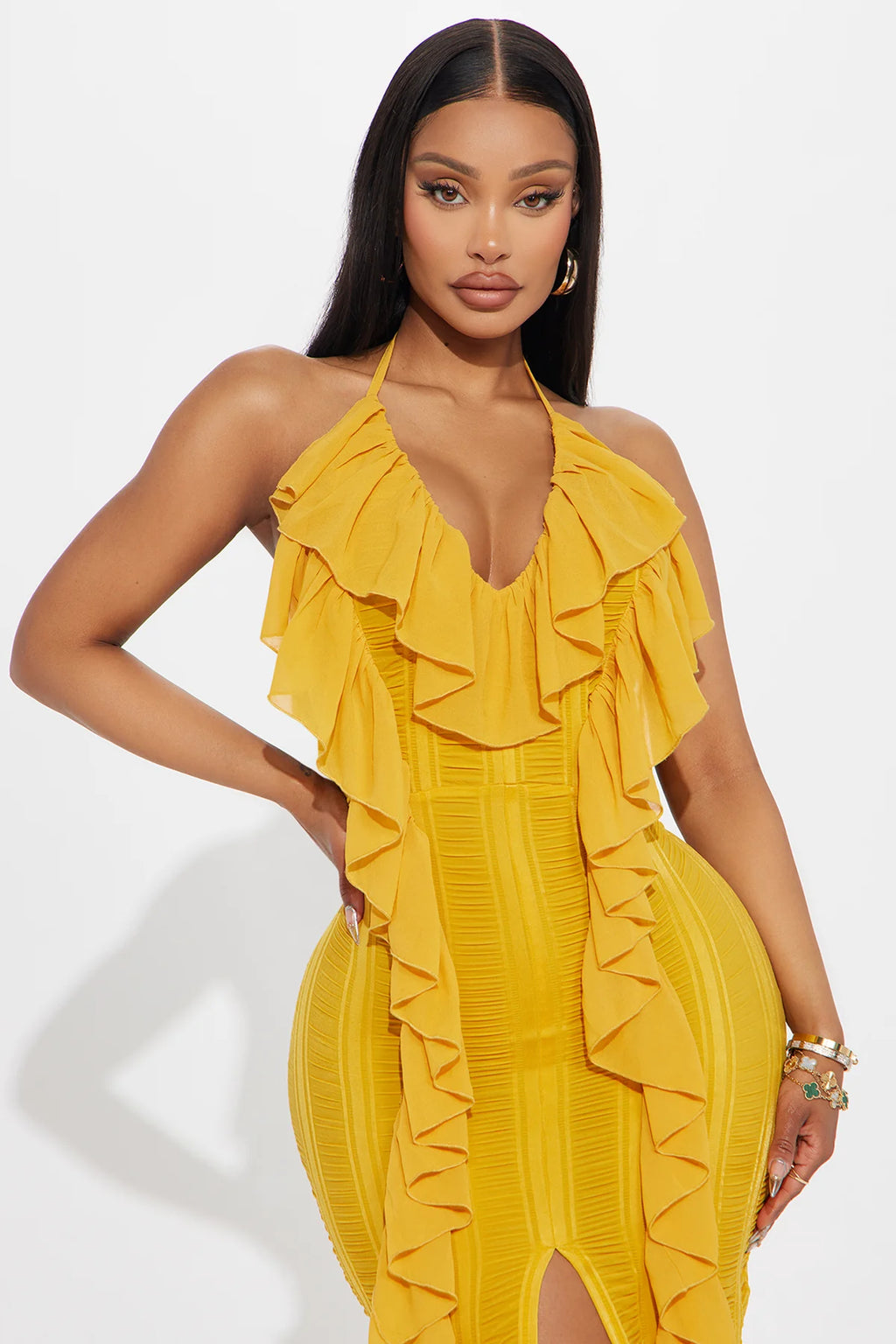 Devine Ruffle Maxi Dress