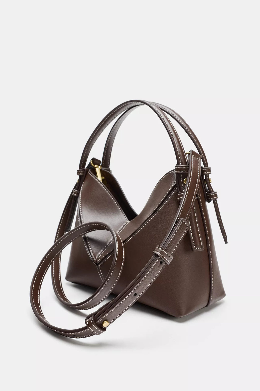 ZARA MINI BUCKET BAG WITH TOPSTITCHING