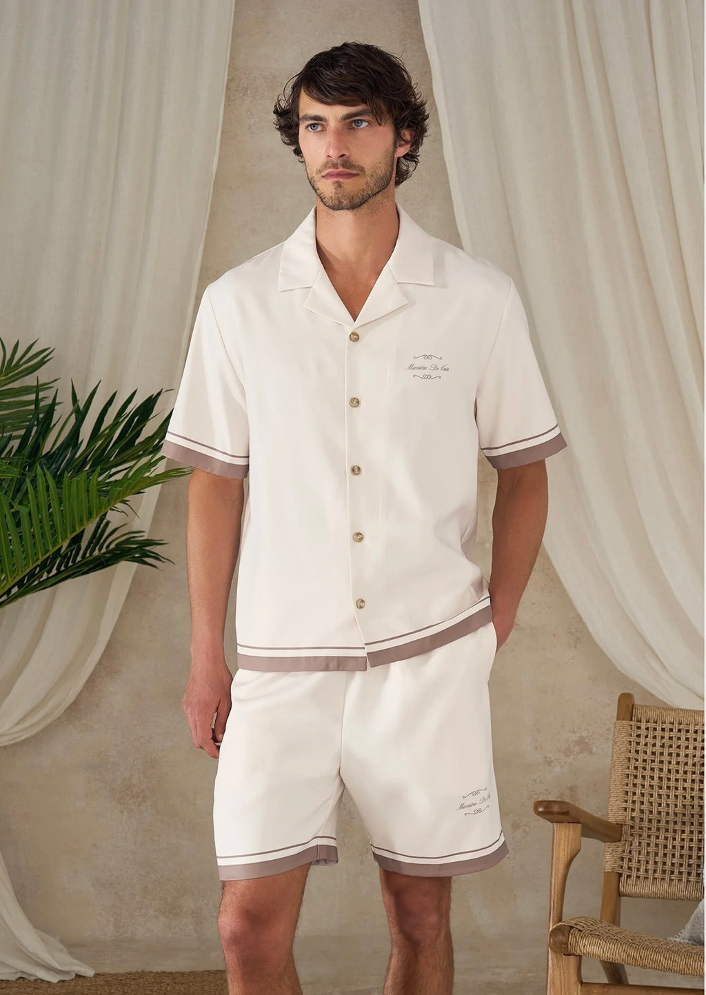 MANIERE DE VOIR - Juan in Cream - Baroque Resort Shirt