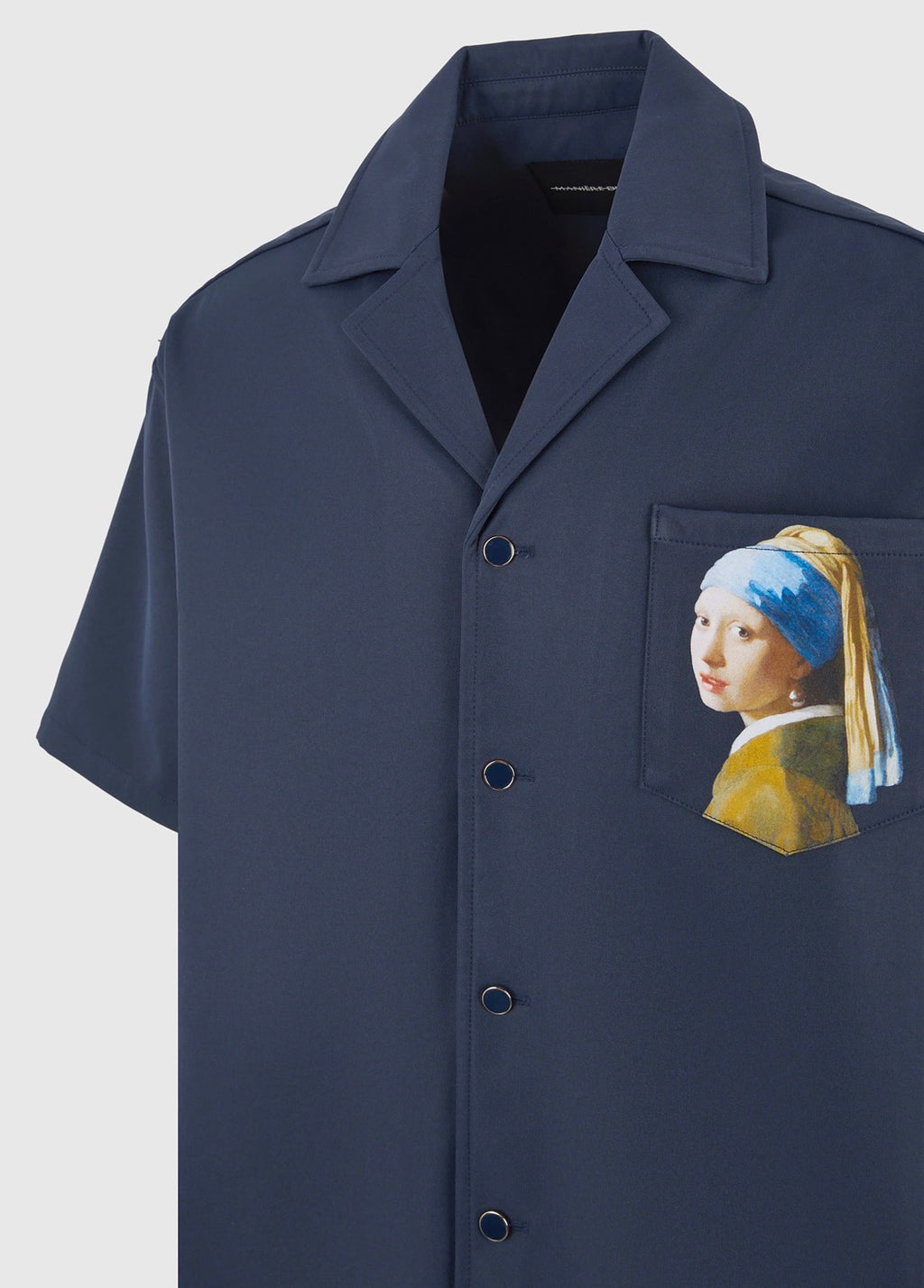 MANIERE DE VOIR - Stephane in Cream & Indigo - “A Girl With A Pearl Earring” Boxy Shirt