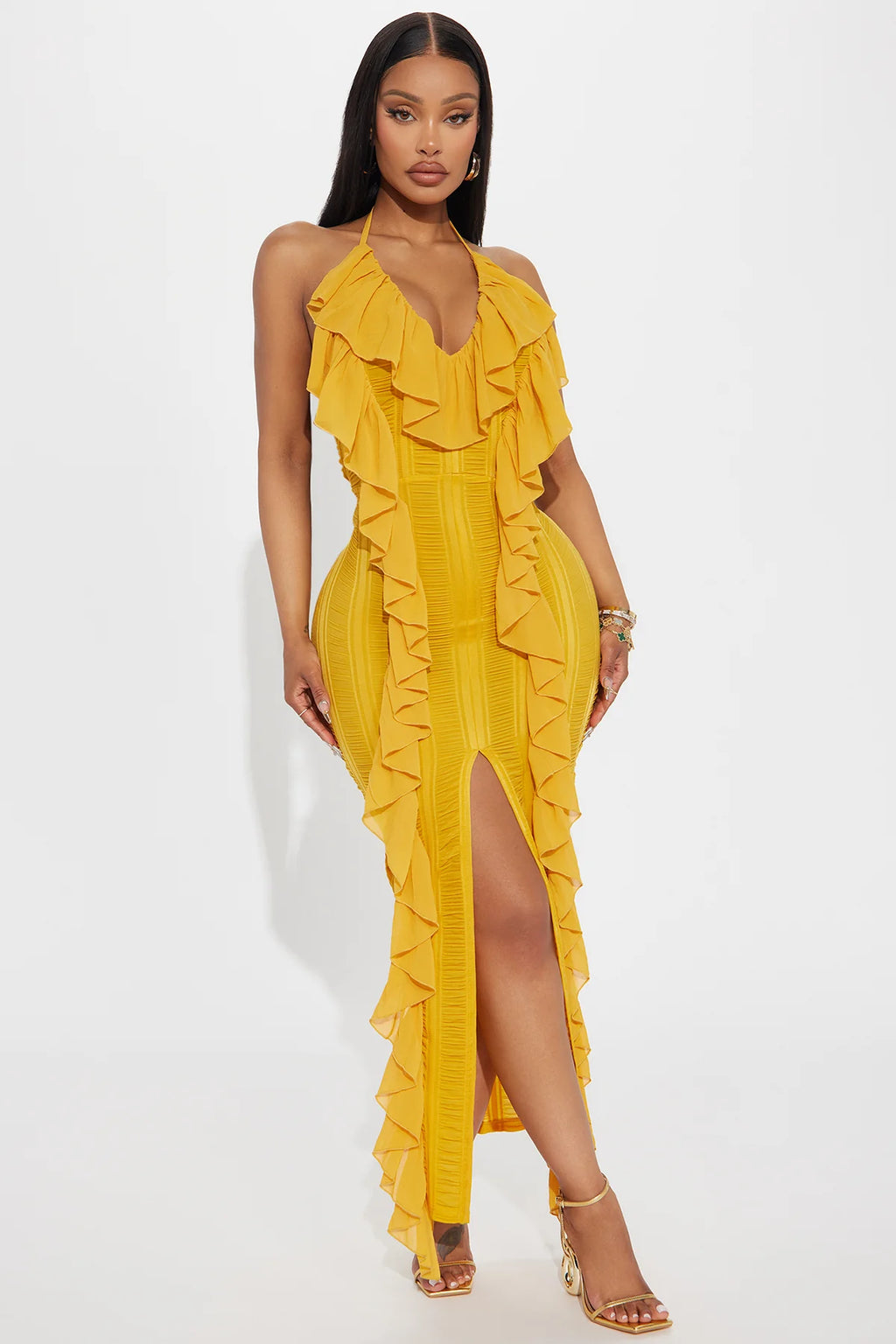 Devine Ruffle Maxi Dress