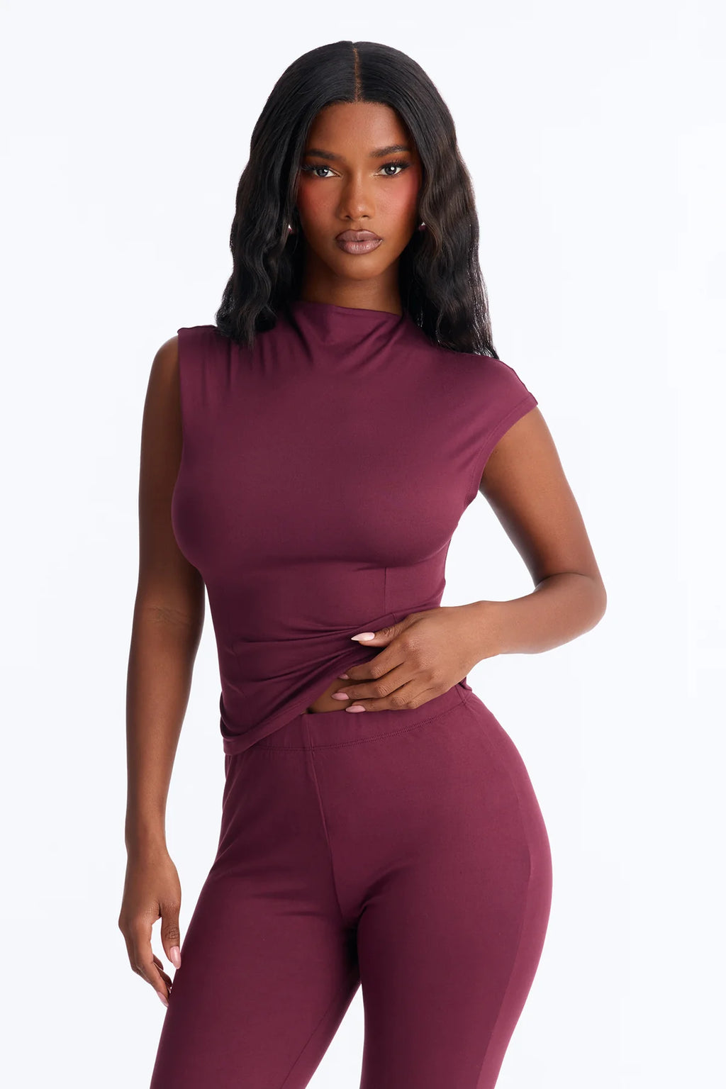 Carly Mock Neck Capri Set