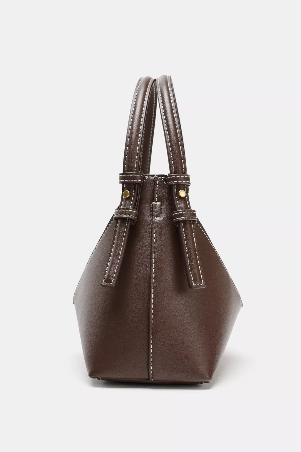 ZARA MINI BUCKET BAG WITH TOPSTITCHING