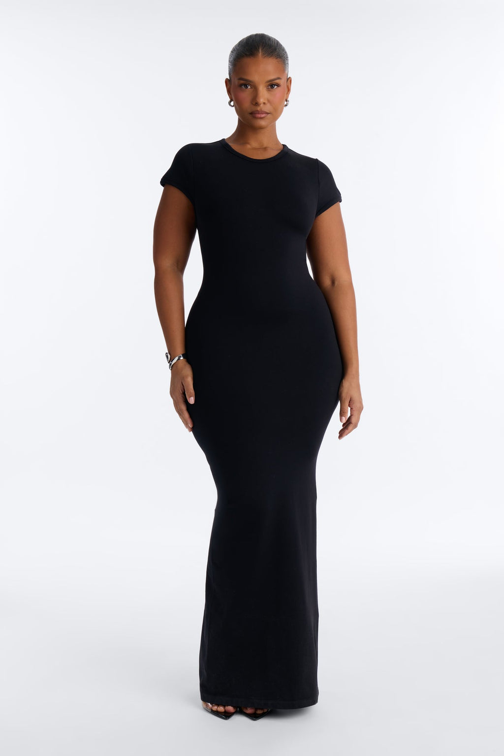 Seamless Smooth Double Lined Cap Sleeve Maxi Dress - Butter Yellow