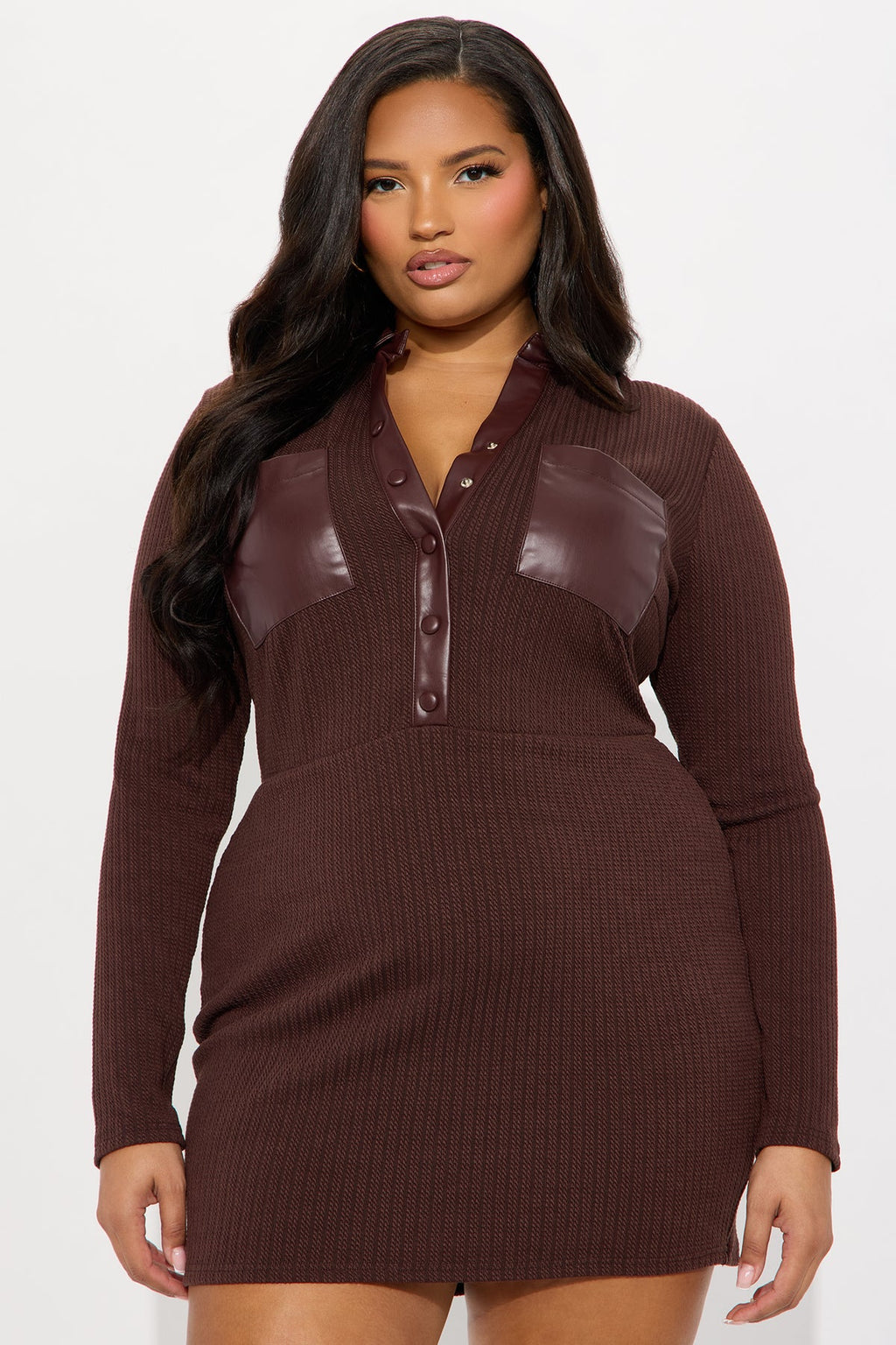 Averie Collar Long Sleeve Mini Dress