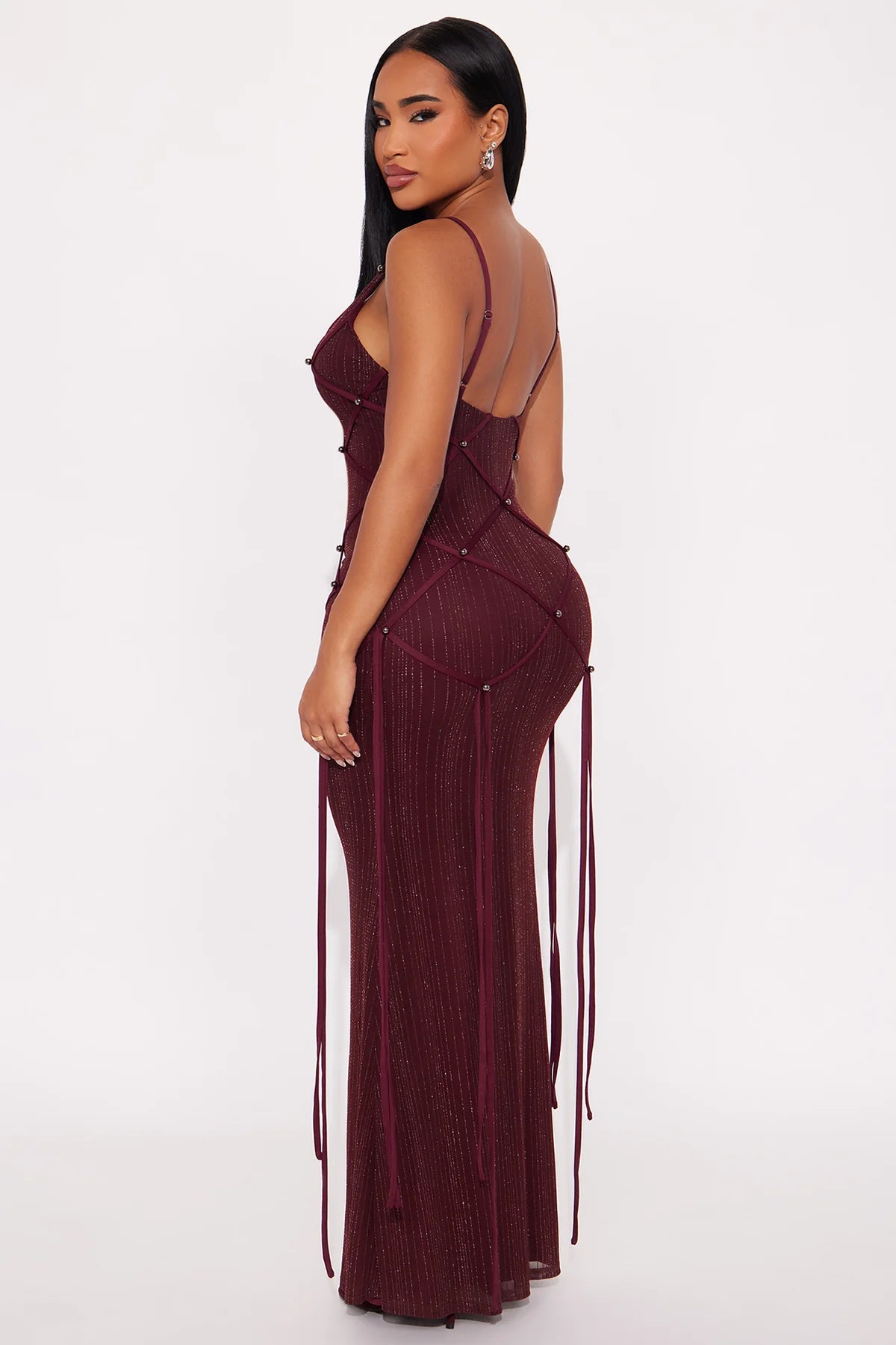 Brianne Glitter Mesh Stappy Maxi Dress