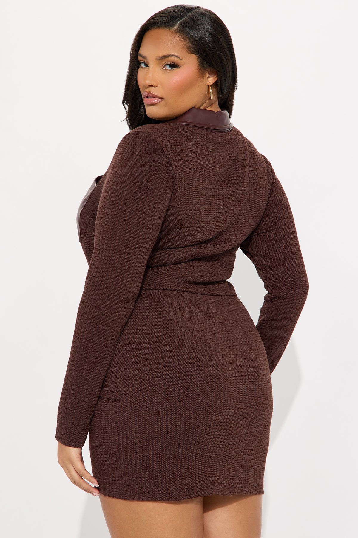 Averie Collar Long Sleeve Mini Dress