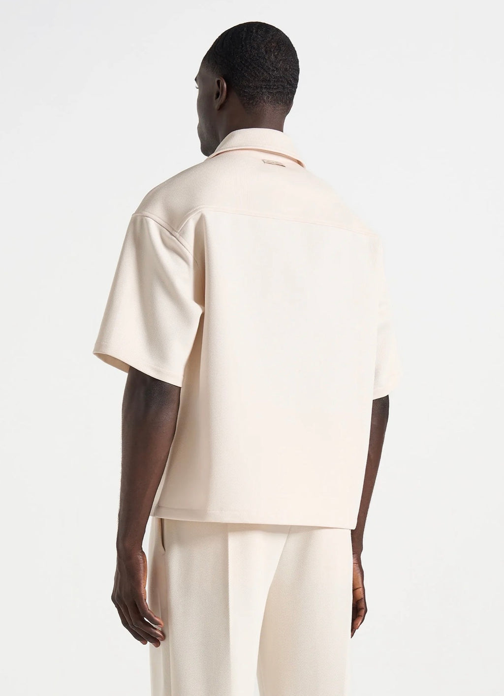MANIERE DE VOIR - Stephane in Cream & Indigo - “A Girl With A Pearl Earring” Boxy Shirt