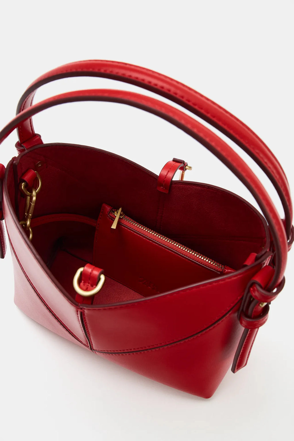 ZARA MINI BUCKET BAG WITH TOPSTITCHING