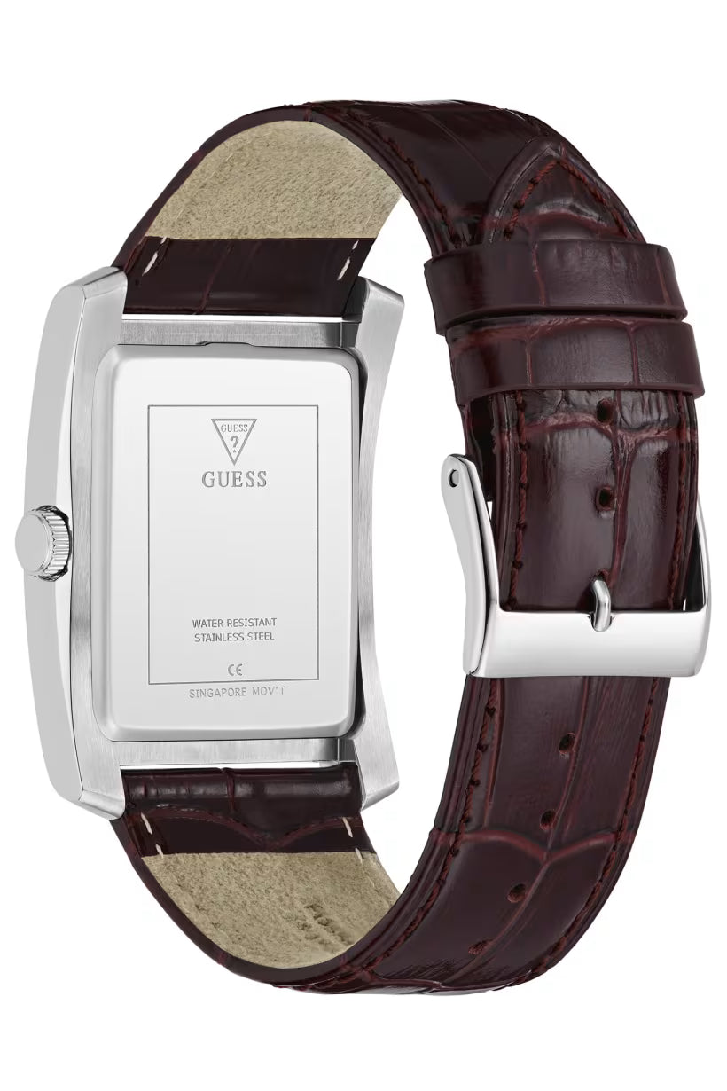Guess - Silver-Tone and Navy Analog Watch - Clyde [GW1003G2]
