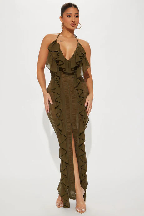 Devine Ruffle Maxi Dress