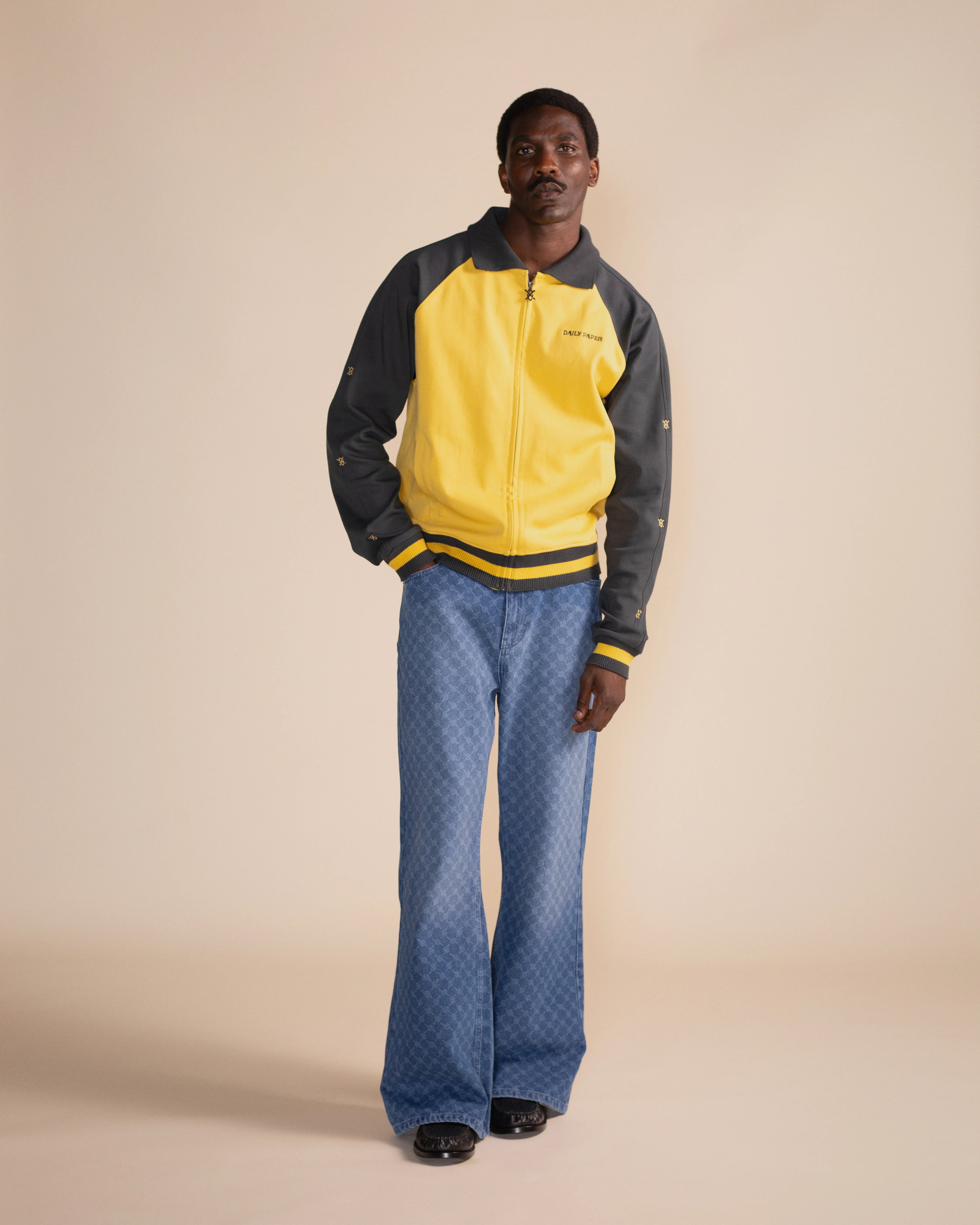 Daily Paper Grey Dias Stacked Colour Blocking Track Jacket